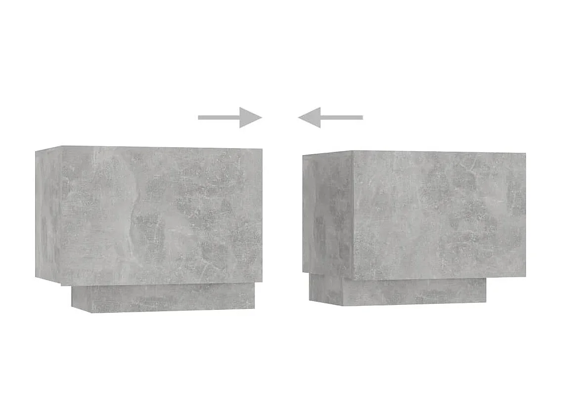 Comodino grigio cemento 100x35x40 cm in legno ingegnerizzato