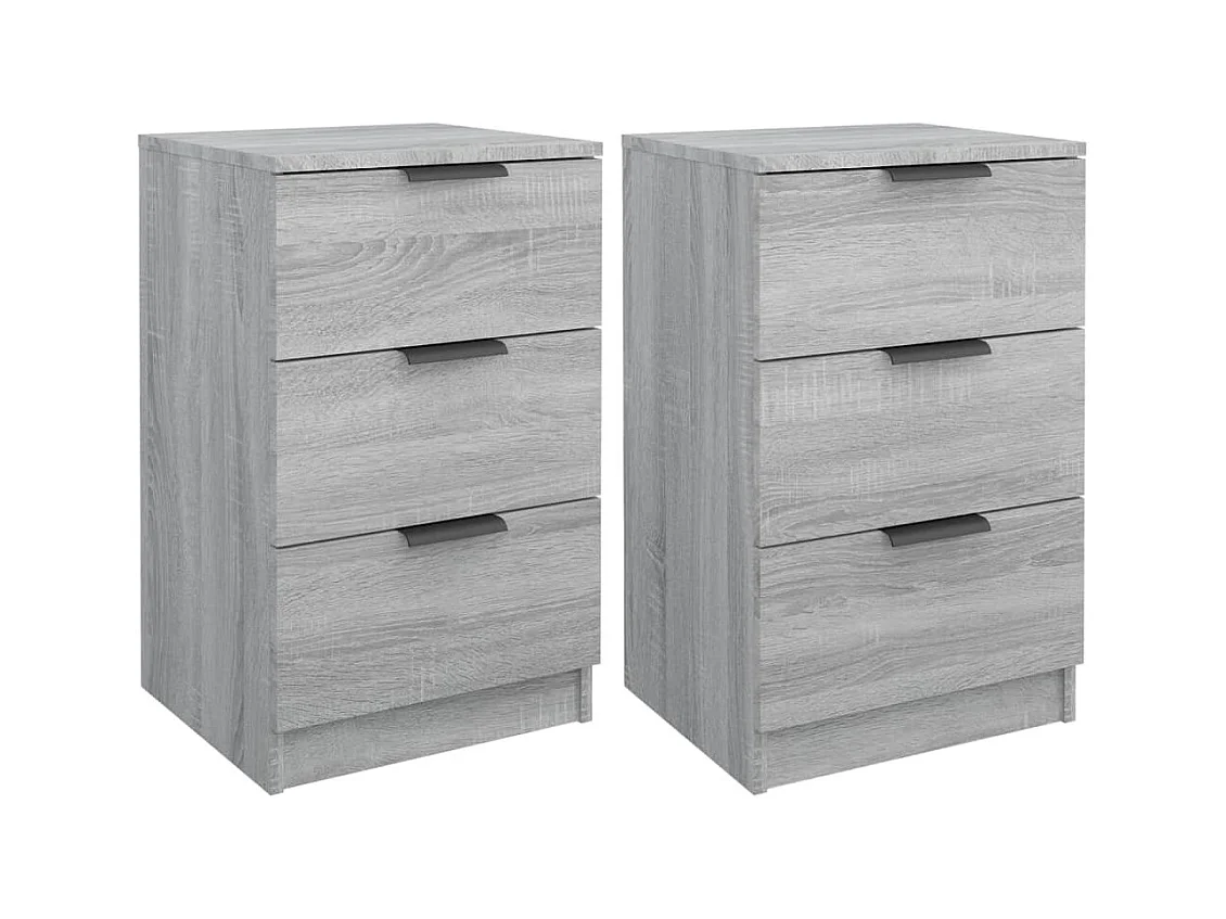Tables de chevet 2 pcs Sonoma gris 40x36x65 cm