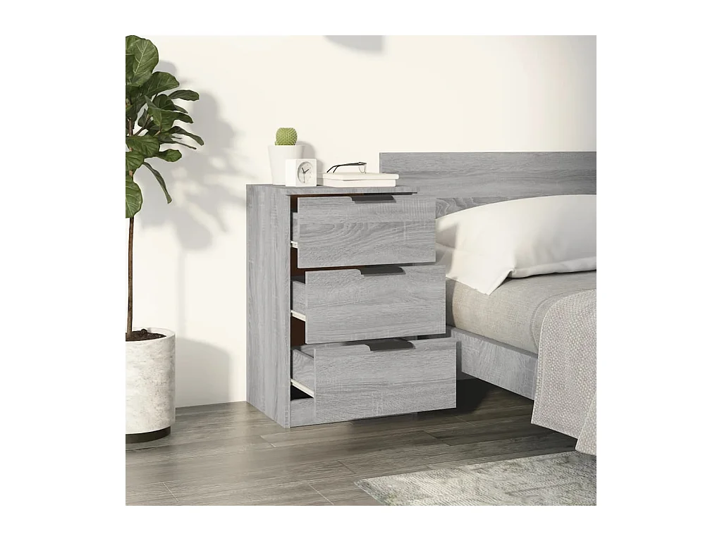 Tables de chevet 2 pcs Sonoma gris 40x36x65 cm