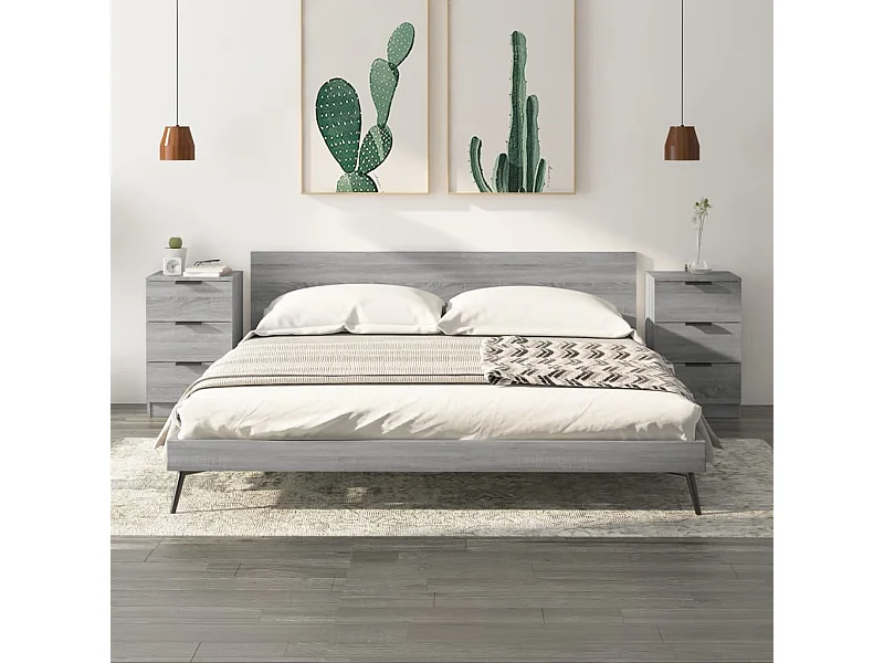 Tables de chevet 2 pcs Sonoma gris 40x36x65 cm