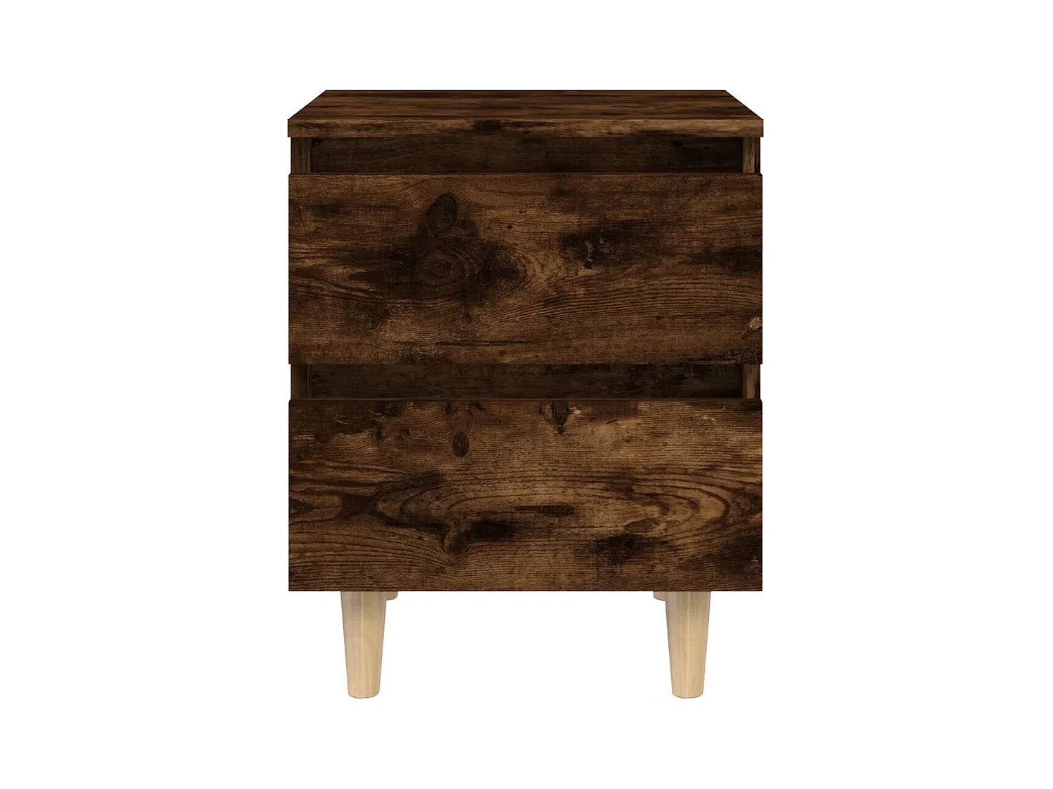 Tables de chevet et pieds en bois 2 pcs Chêne fumé 40x35x50 cm