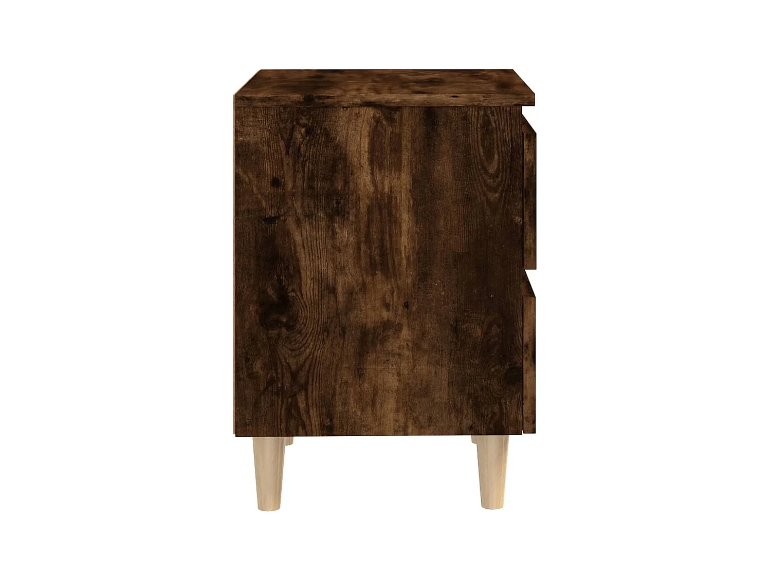 Tables de chevet et pieds en bois 2 pcs Chêne fumé 40x35x50 cm