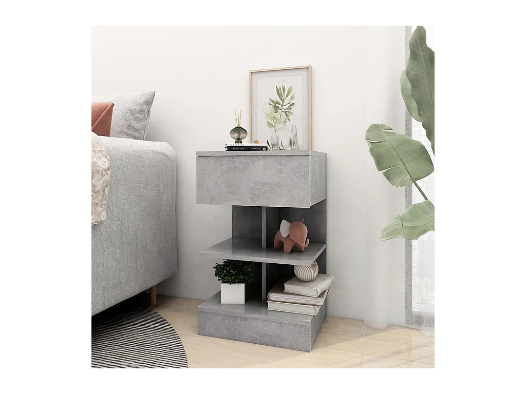 Tables de chevet 2 pcs Gris béton 40x35x65 cm