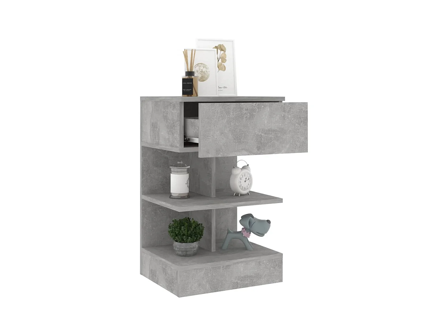 Tables de chevet 2 pcs Gris béton 40x35x65 cm