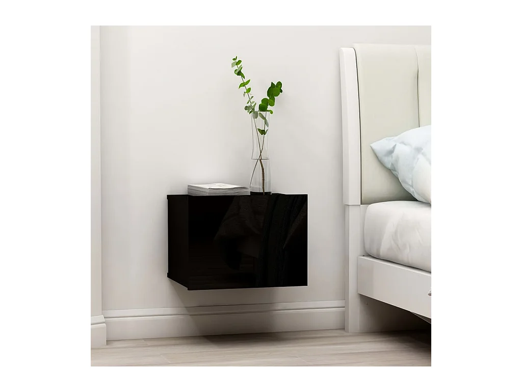 Nachtkastje Zwart 40x30x30 cm Bewerkt hout