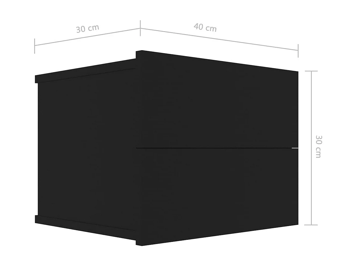 Table de chevet Noir 40x30x30 cm Bois d'ingénierie
