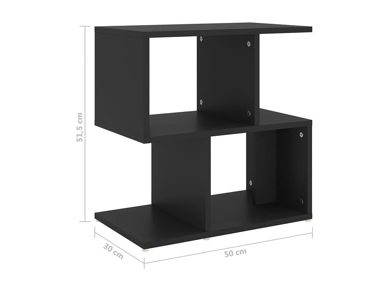 Comodini 2 pezzi neri 50x30x51,5 cm in legno ingegnerizzato