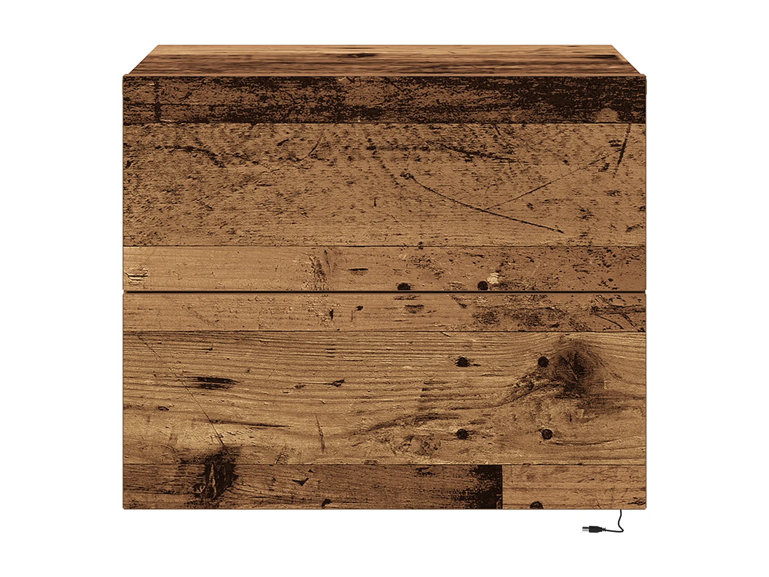 Armoire de nuit avec LED montée au mur en vieux bois 50x39x41 cm