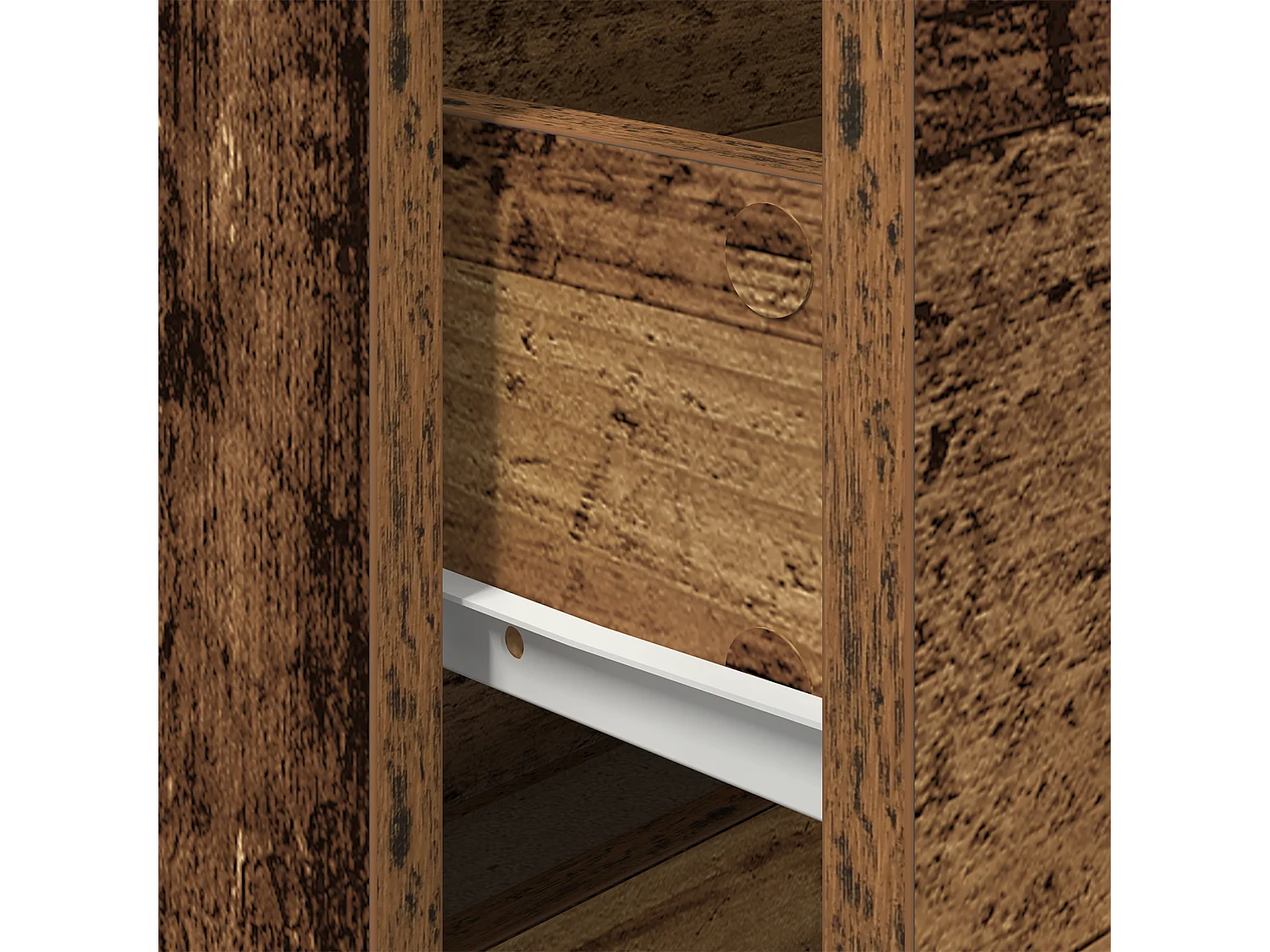 Armoire de nuit avec LED montée au mur en vieux bois 50x39x41 cm