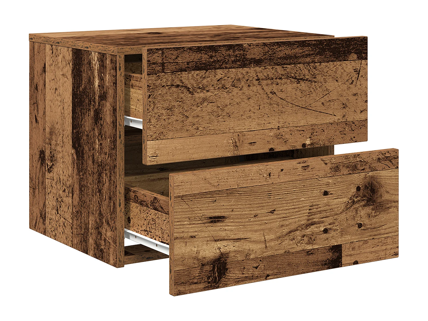 Comodino con LED a parete in legno vecchio 50x39x41 cm