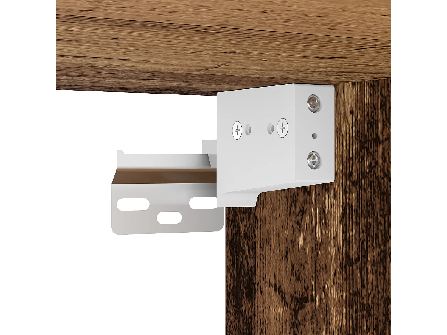 Comodino con LED a parete in legno vecchio 50x39x41 cm