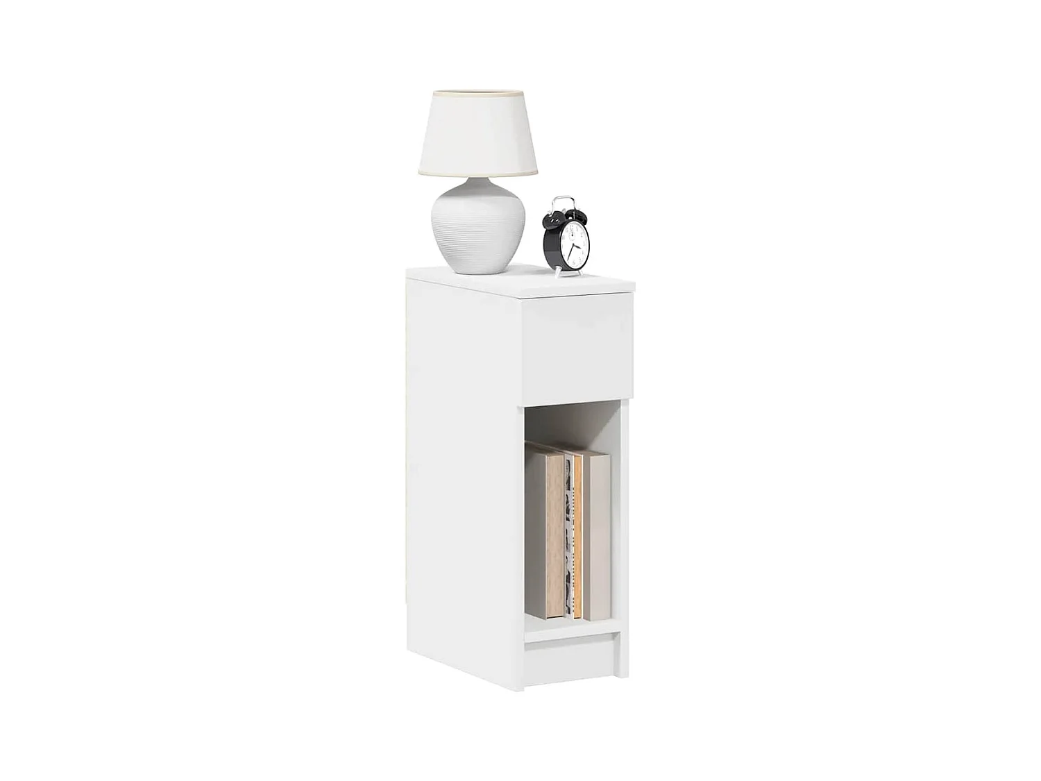 Table de chevet avec tiroir blanc 20x36x60 cm
