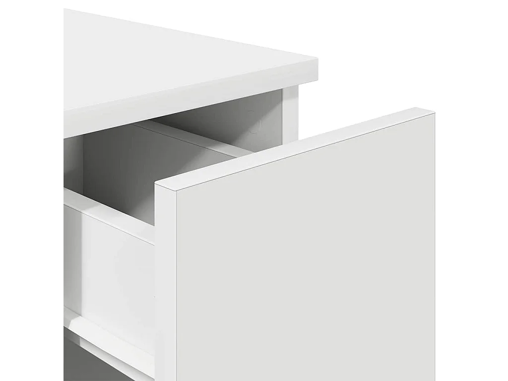 Table de chevet avec tiroir blanc 20x36x60 cm