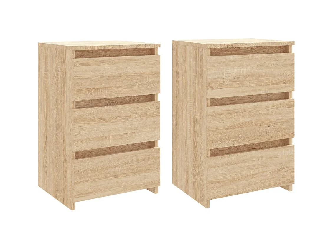 Tables de chevet 2 pcs Chêne sonoma 40x35x62,5 cm Aggloméré