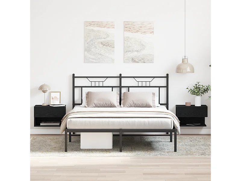 Comodini da parete (set da 2) - Legno ingegnerizzato rovere nero