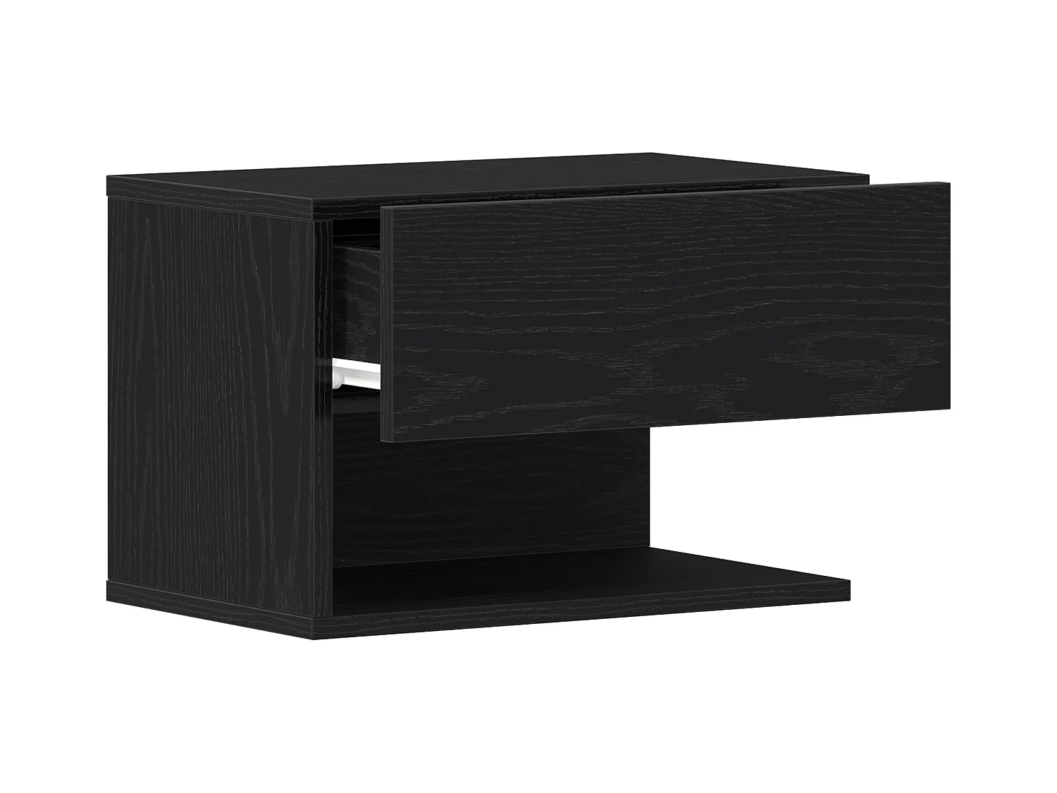 Wandgemonteerde nachtkastjes (set van 2) - Engineered Wood Black Oak