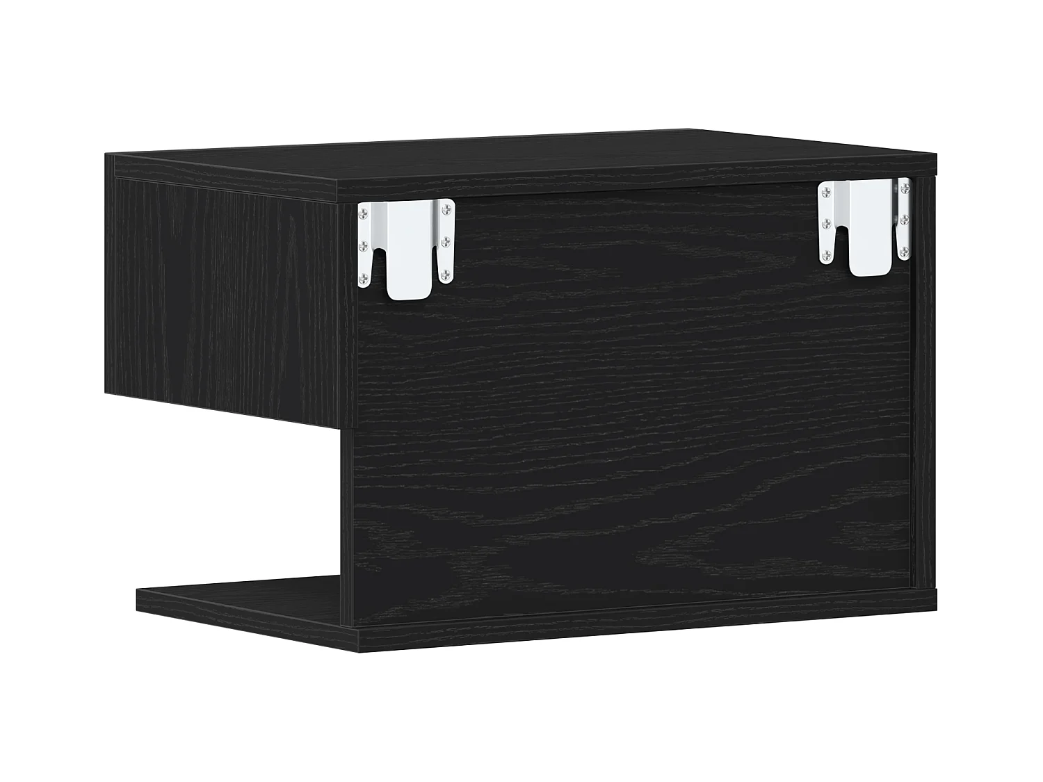 Wandgemonteerde nachtkastjes (set van 2) - Engineered Wood Black Oak