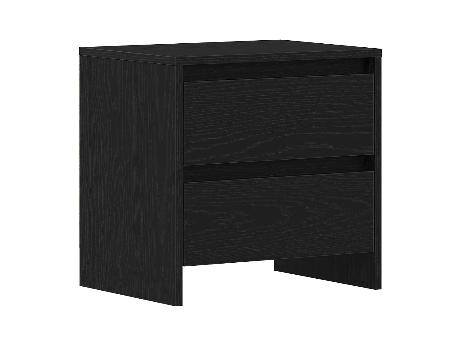 Comodino in rovere nero 45x34x44,5 cm in legno ricostituito