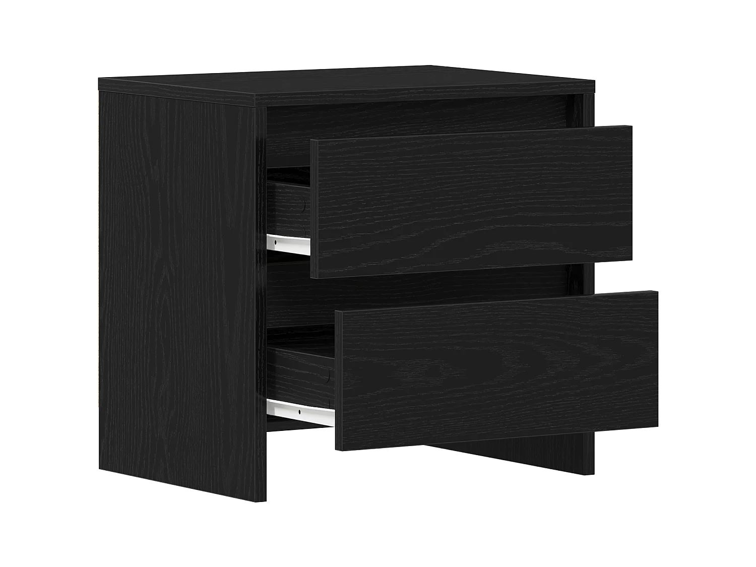Comodino in rovere nero 45x34x44,5 cm in legno ricostituito