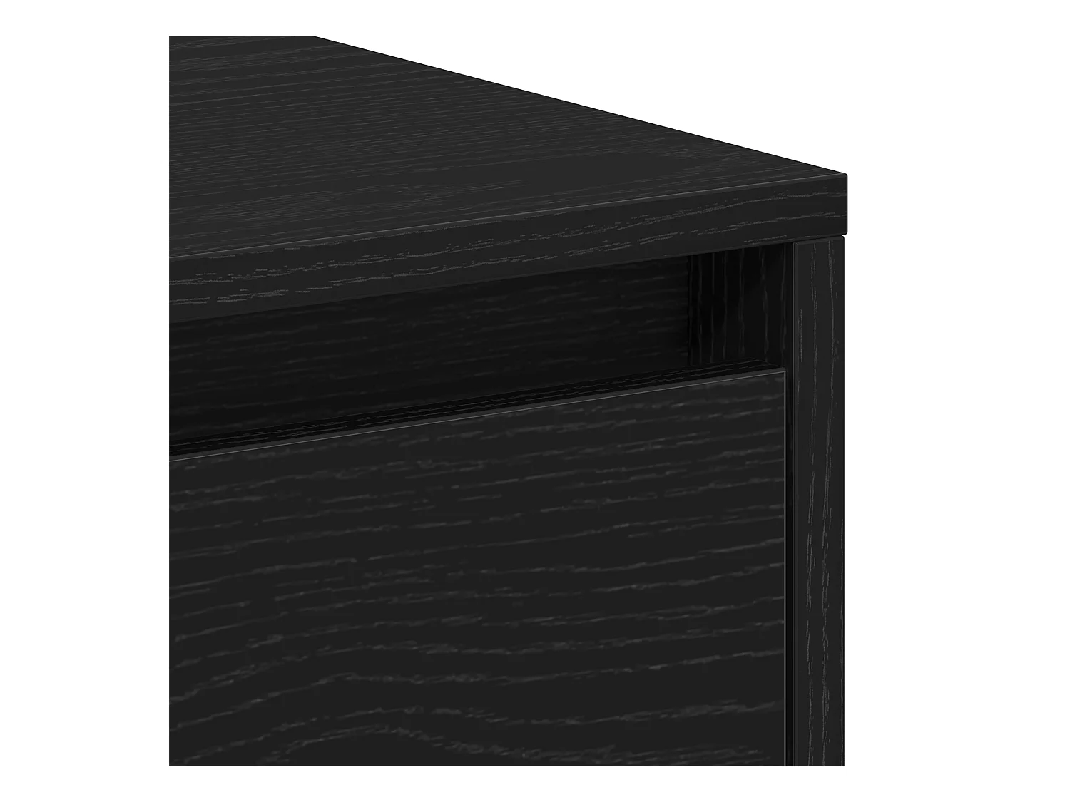 Comodino in rovere nero 45x34x44,5 cm in legno ricostituito