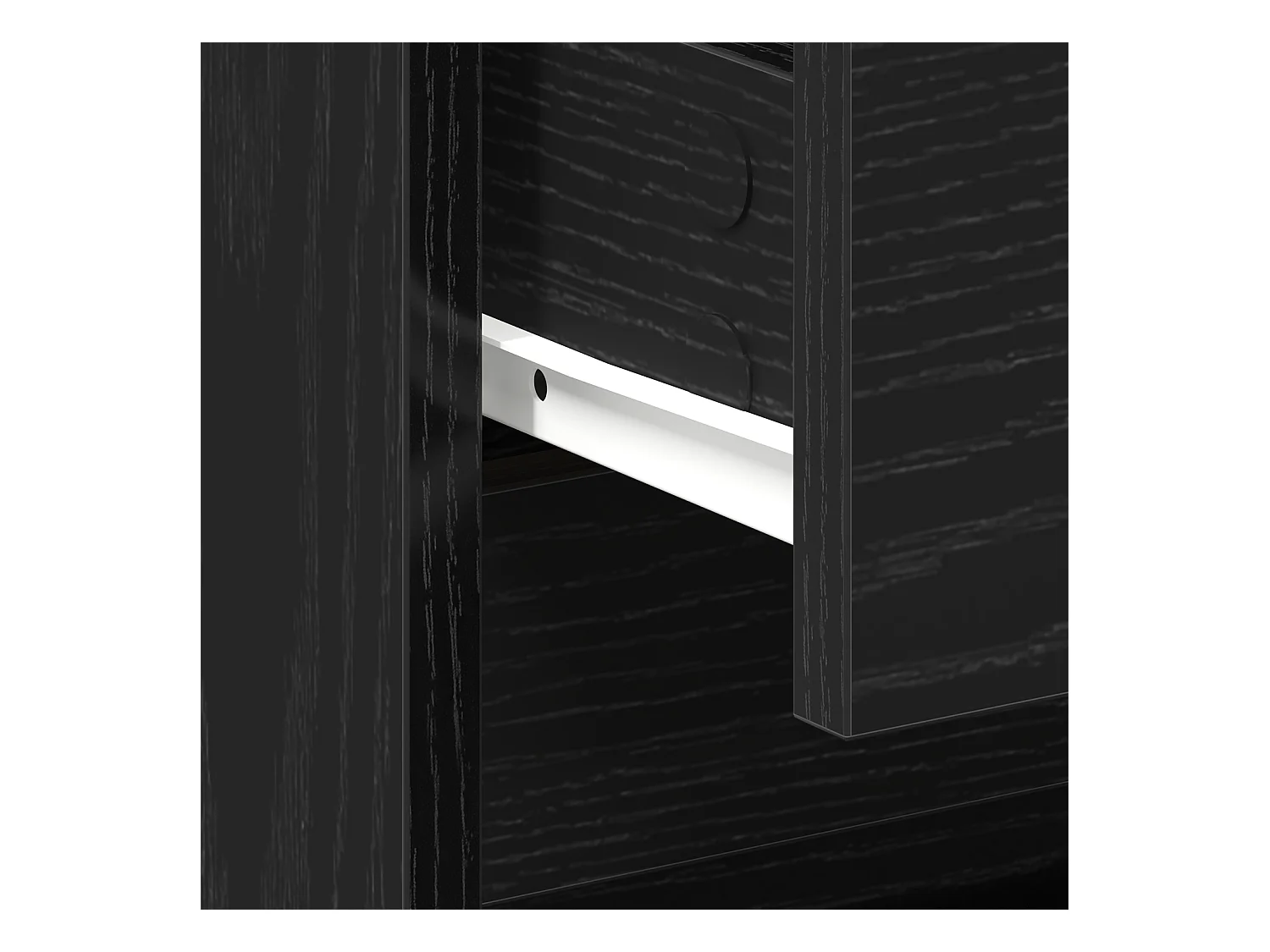 Comodino in rovere nero 45x34x44,5 cm in legno ricostituito