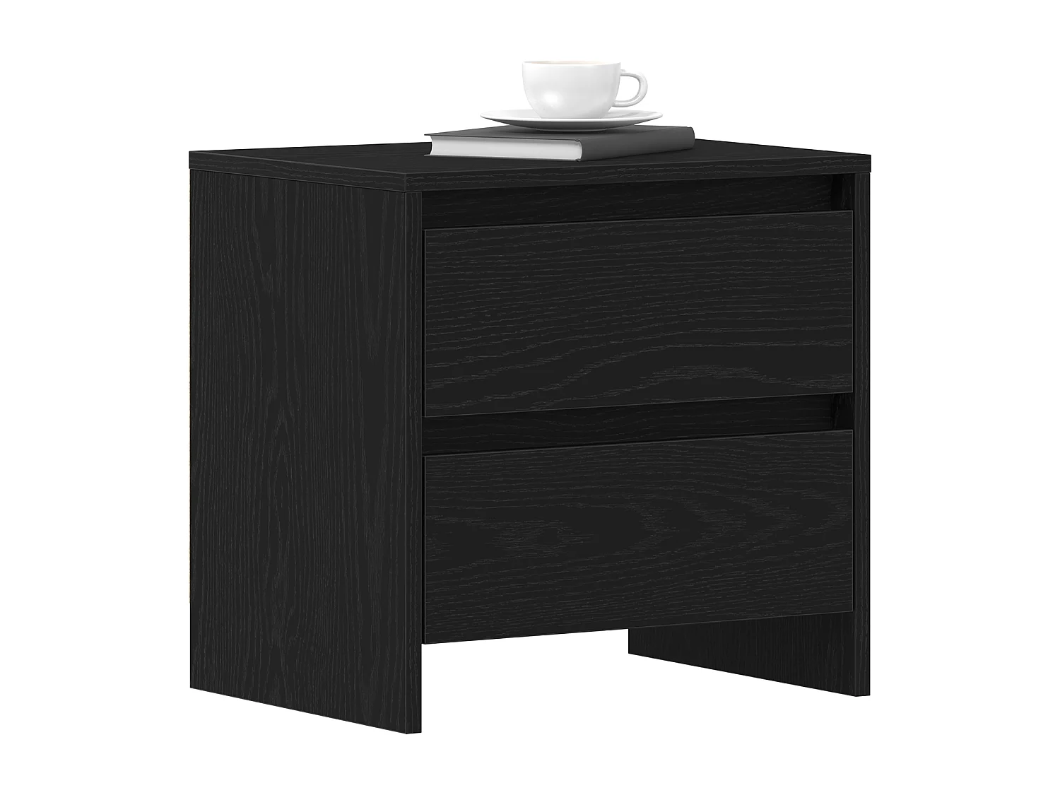 Table de chevet en chêne noir 45x34x44,5 cm en bois reconstitué