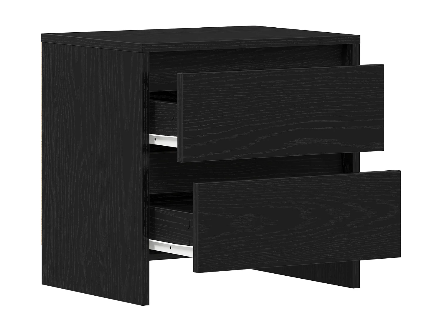 Table de chevet en chêne noir 45x34x44,5 cm en bois reconstitué