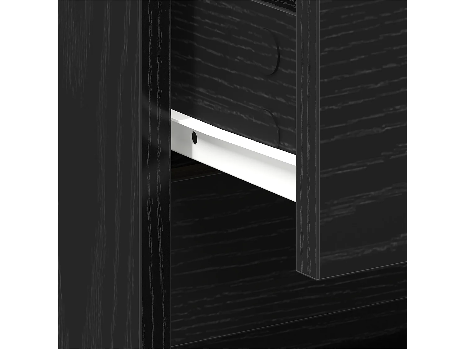 Table de chevet en chêne noir 45x34x44,5 cm en bois reconstitué