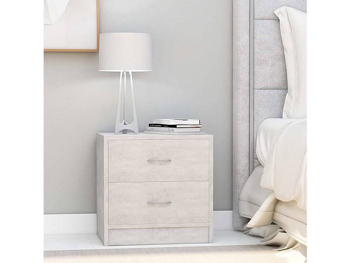 Comodino Grigio Con 2 Cassetti - Pratico E Moderno Per Camera Da Letto, MLBZ09GV