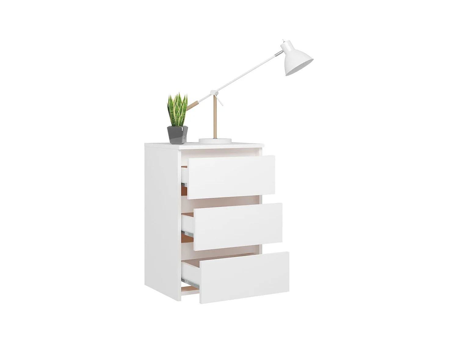 Comodino Bianco 40x35x62,5 cm Truciolato