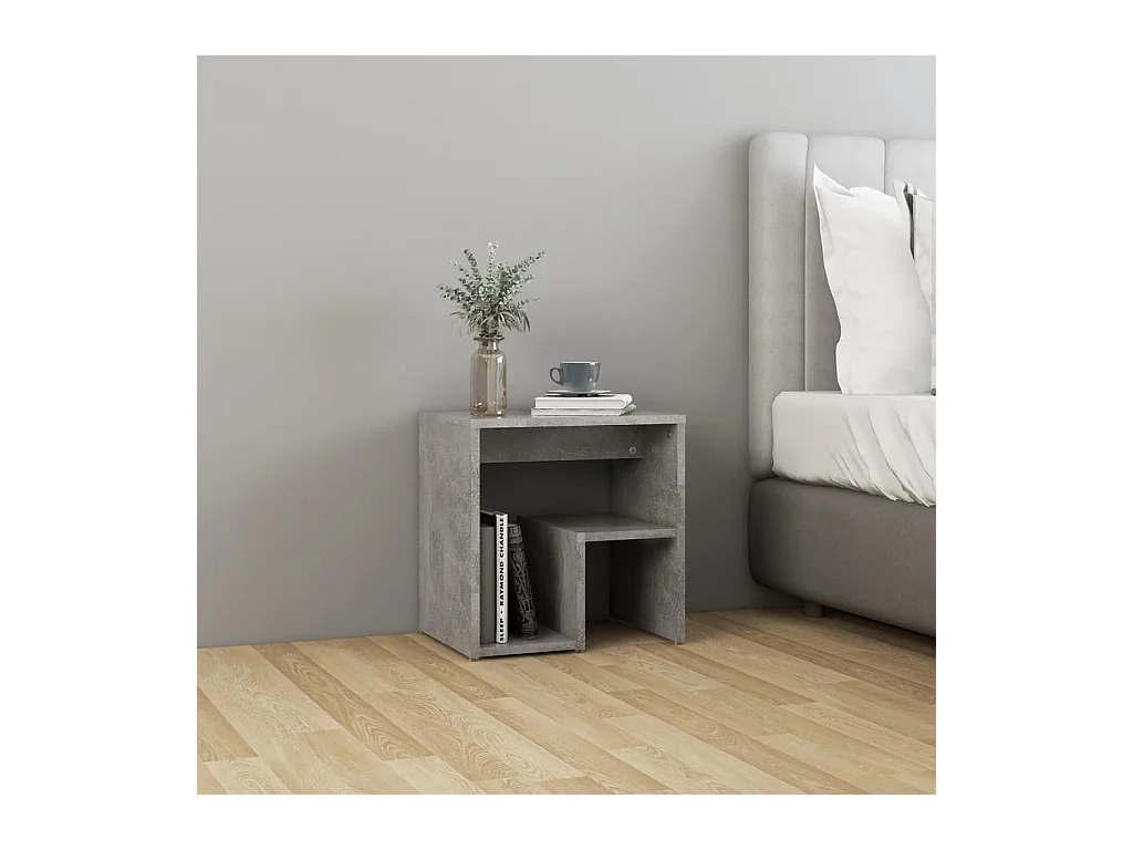 Betongrauer Nachttisch 40x30x40 cm Holzwerkstoff