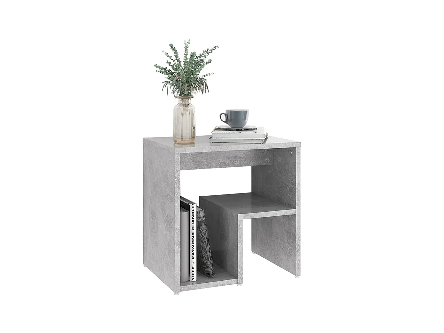 Betongrauer Nachttisch 40x30x40 cm Holzwerkstoff