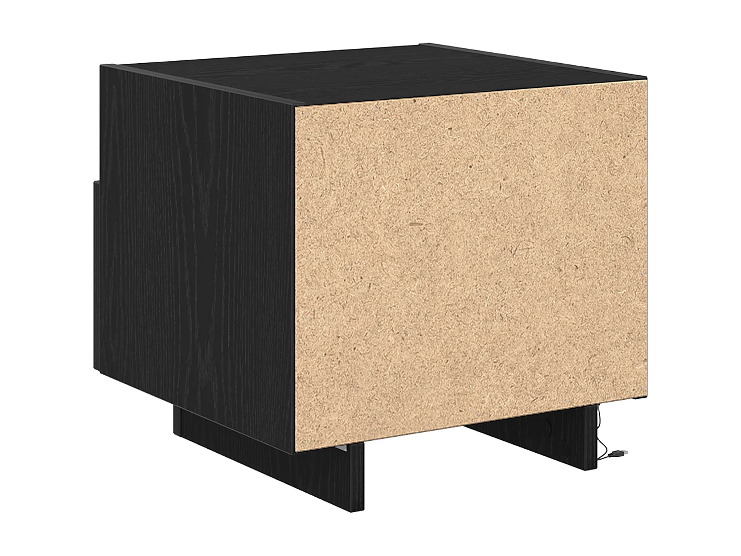 Table de chevet avec lumières LED 2 pcs Chêne noir 40x39x37 cm