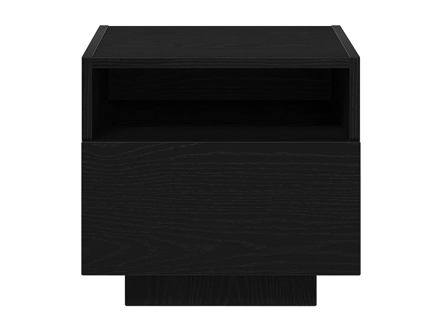 Mesita de noche con luces LED 2 uds Roble negro 40x39x37 cm