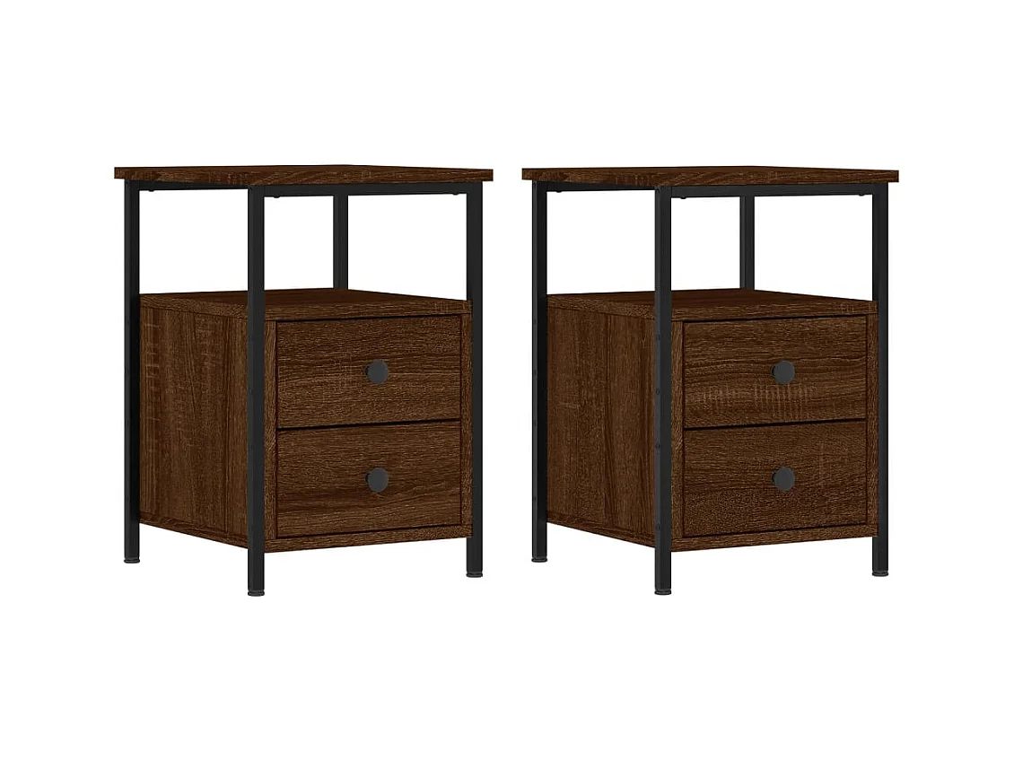 Tables de chevet 2pcs chêne marron 34x35,5x50cm bois ingénierie