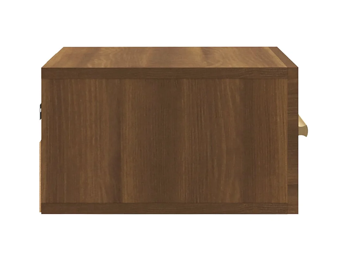 Comodino da parete in rovere marrone 35x35x20 cm