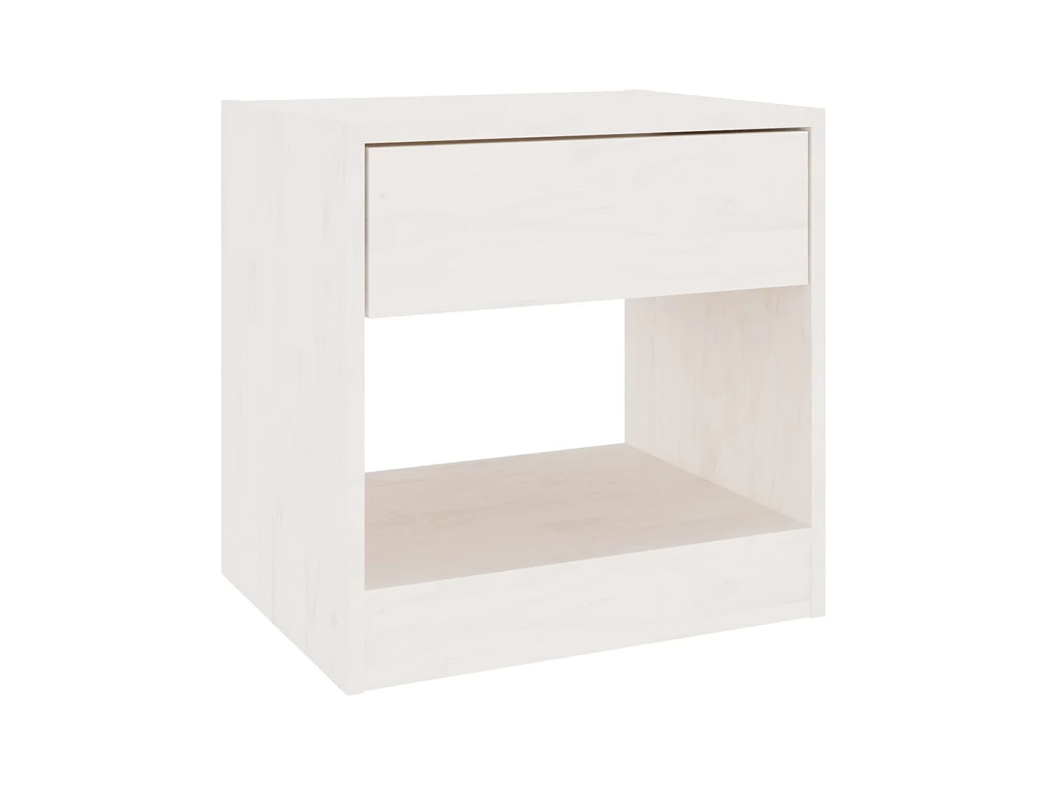 Comodini 2 pz Bianco 40x31x40 cm Legno massello di pino
