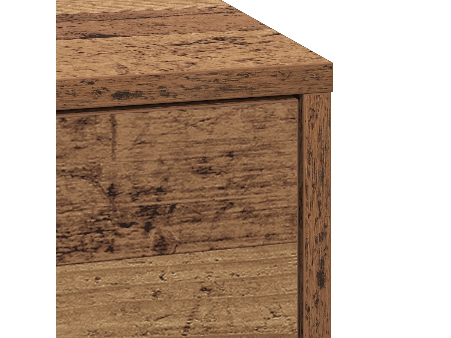 Table de chevet avec lumières LED en bois ancien