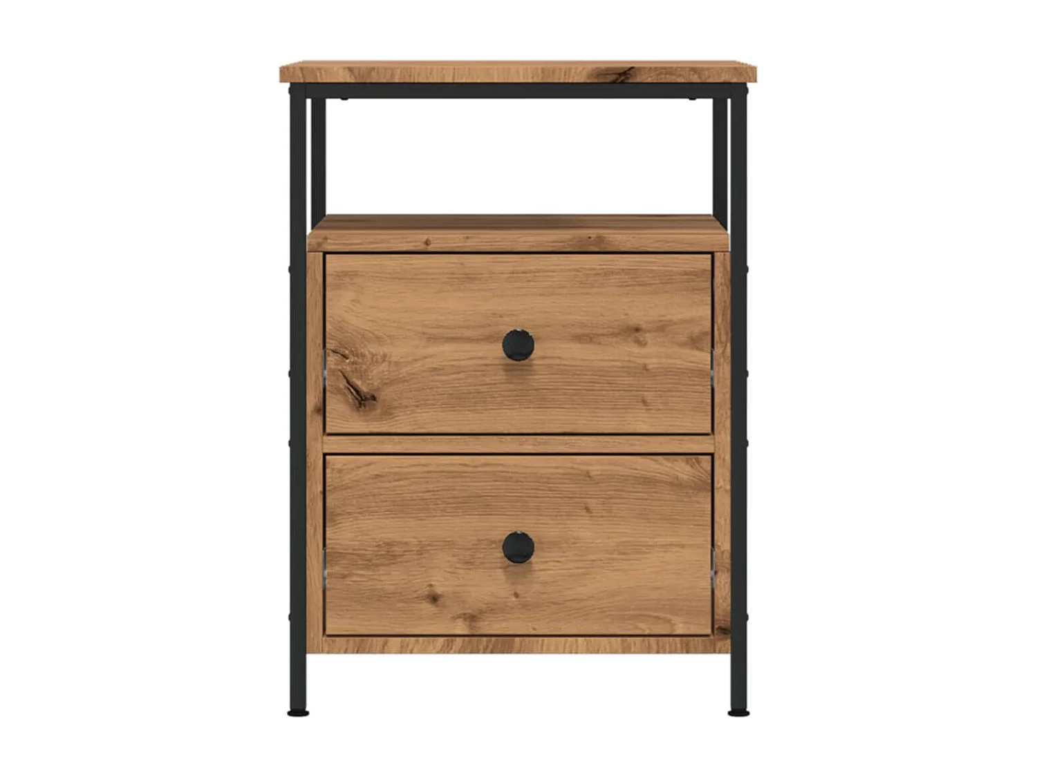 Table de chevet chêne artisanal 44x45x60 cm bois d'ingénierie