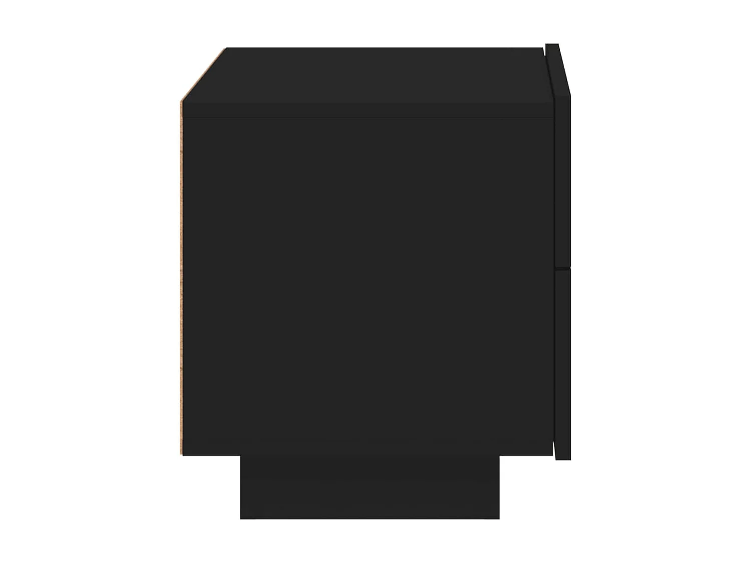 Comodino con luci LED nero 70x36x40,5 cm