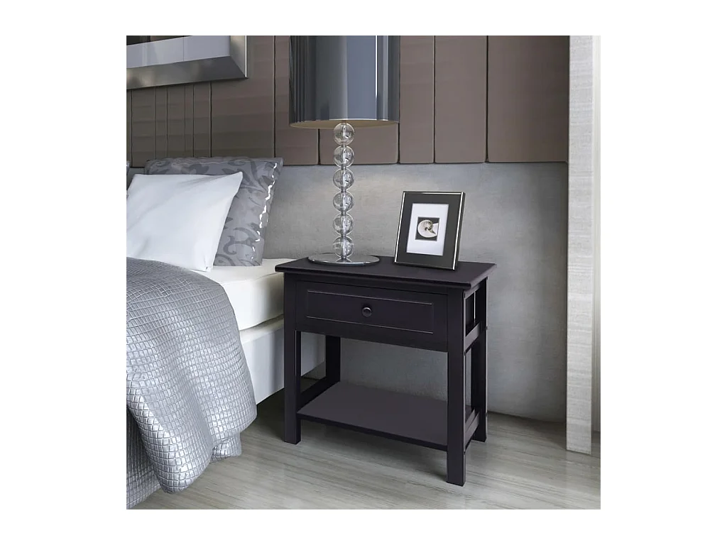 Comodino in legno nero