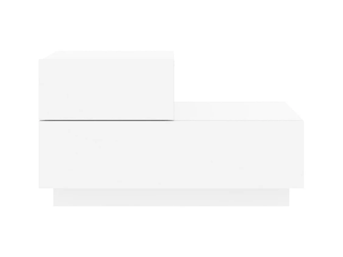 Table de chevet avec lumières LED blanc 70x36x40,5 cm