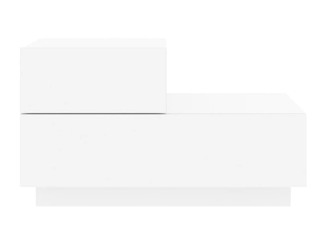 Mesita de noche con luces LED blanca 70x36x40,5 cm