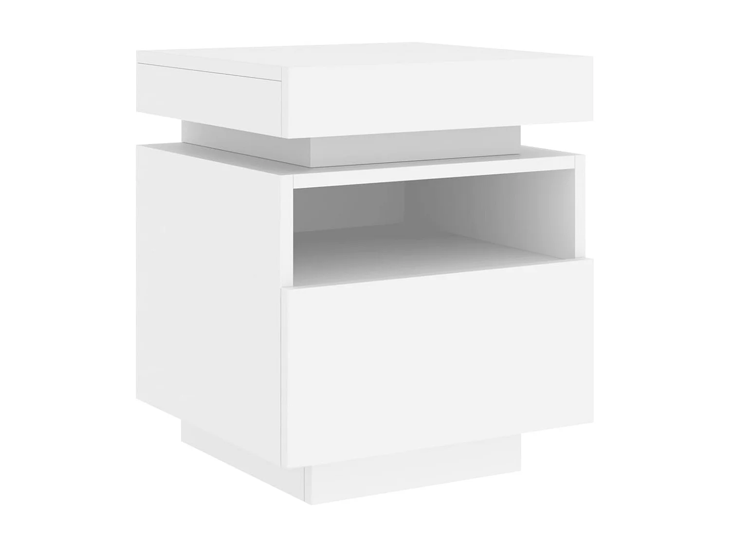 Nachtkastjes met LED-verlichting 2 stuks wit 40x39x48,5 cm