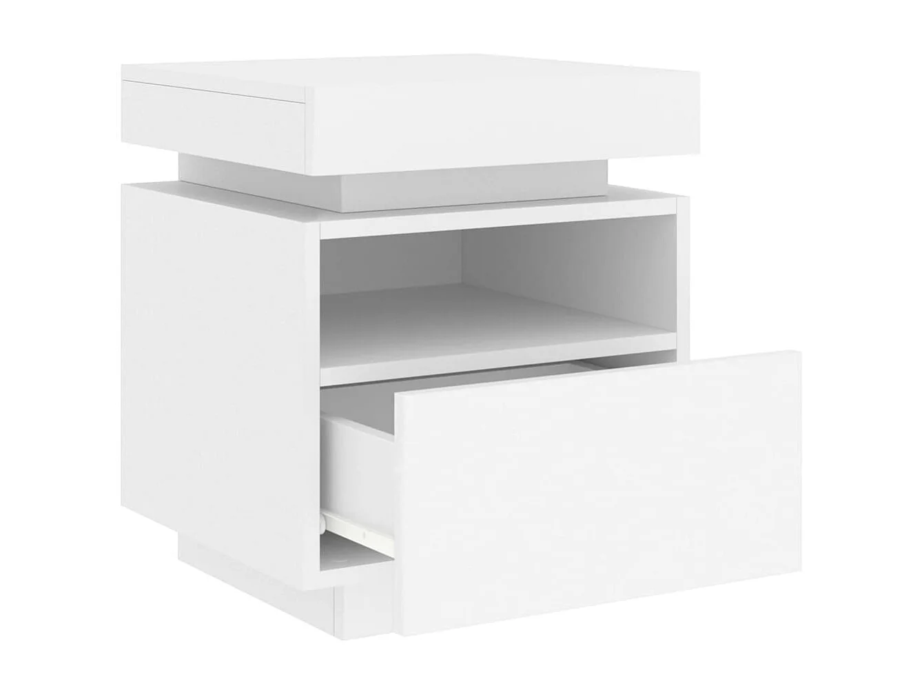 Armoires de chevet avec lumières LED 2 pcs blanc 40x39x48,5 cm