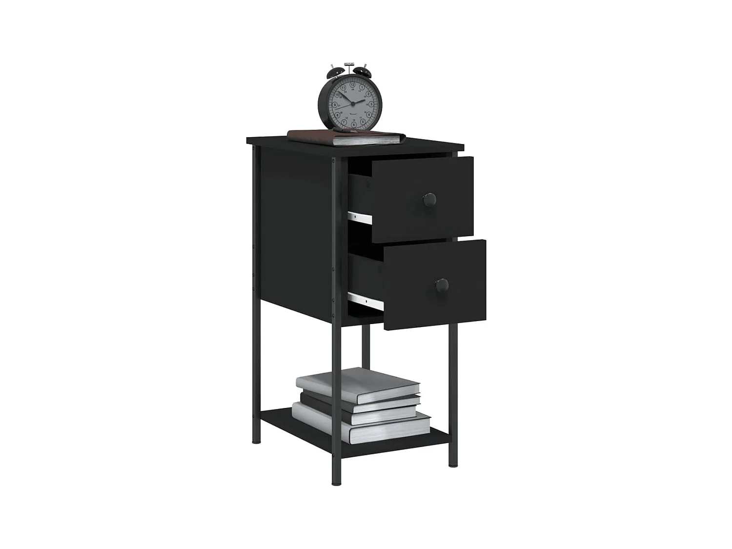 Comodino nero 32x42x70 cm in legno ingegnerizzato