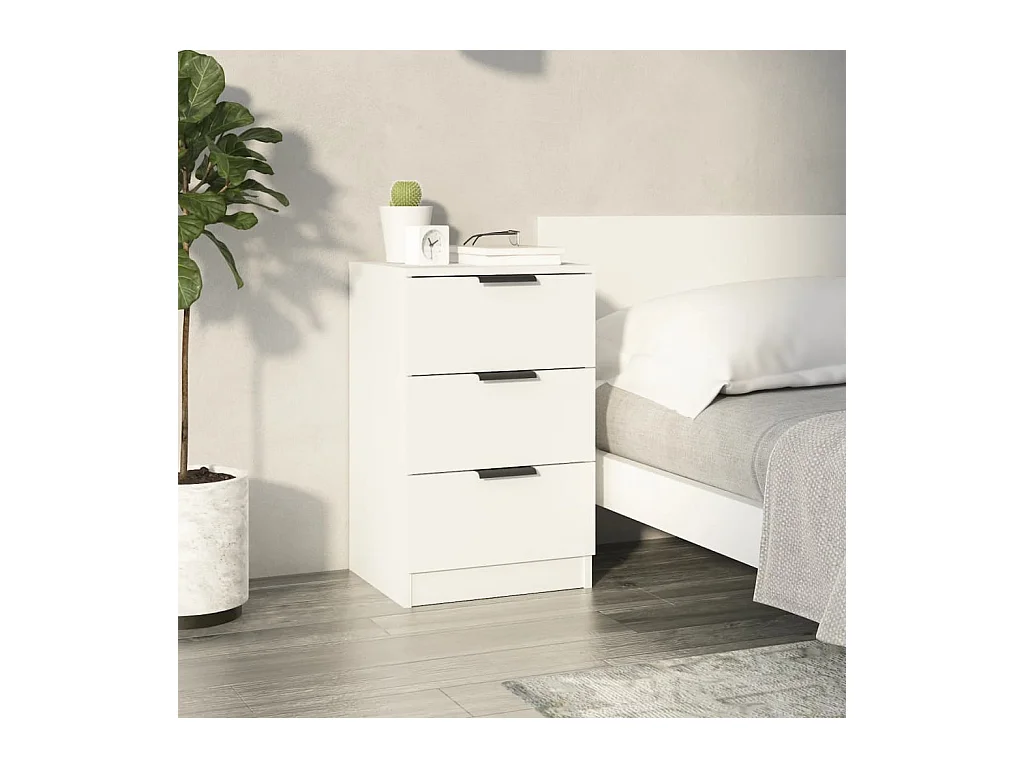 Table de chevet Blanc 40x36x65 cm