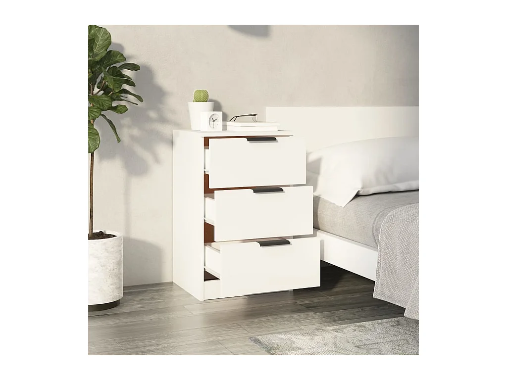 Table de chevet Blanc 40x36x65 cm