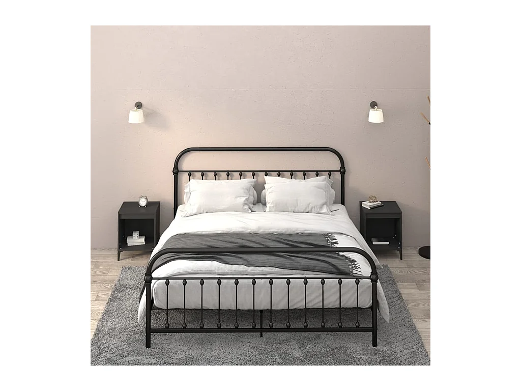 Comodini 2 pz Nero 40x35x50 cm