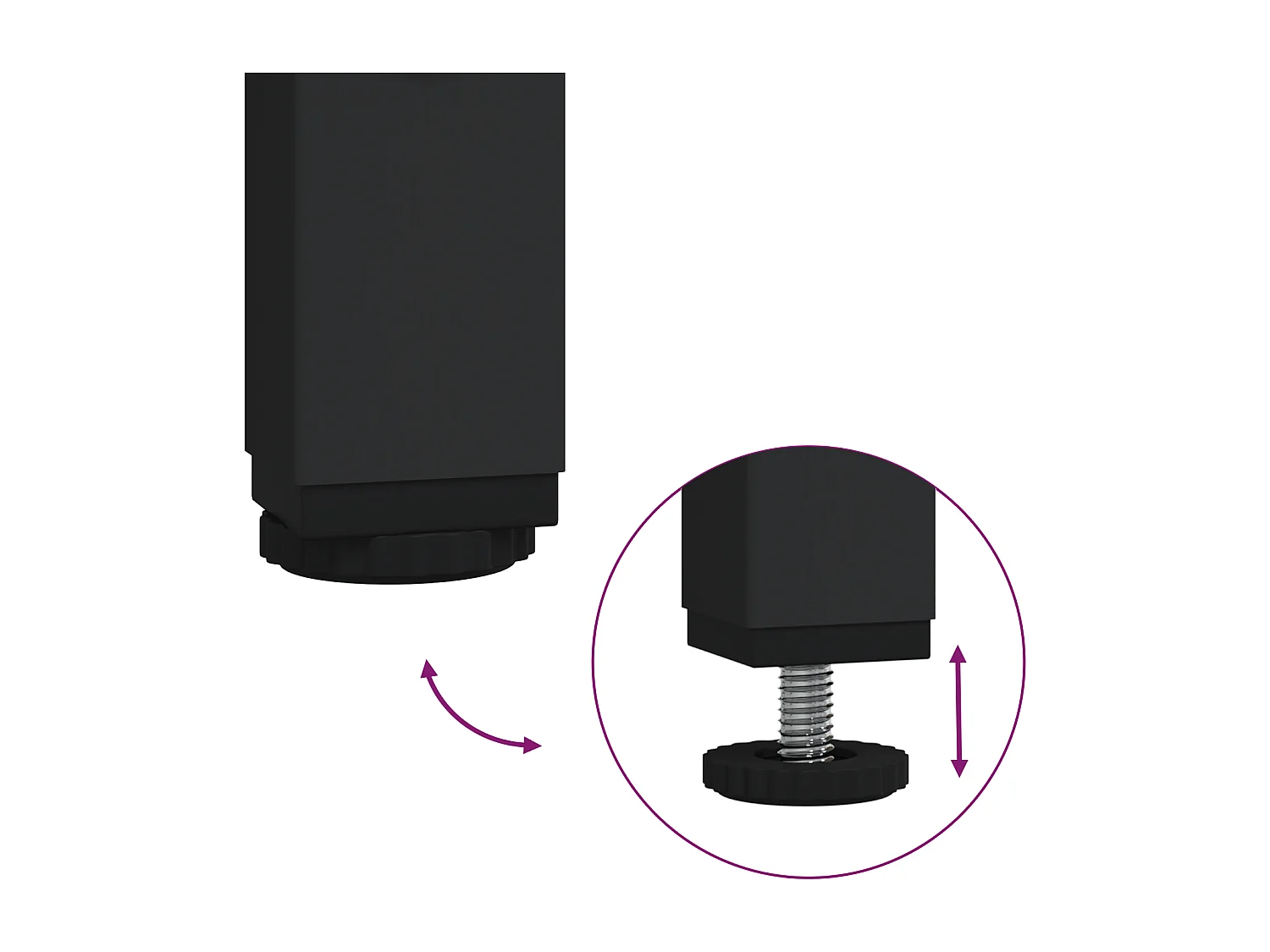 Table de chevet en chêne noir Chêne noir MDF, Métal Compact